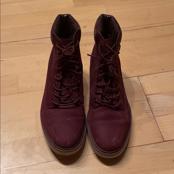 wine suede Timberlands - Picture 2 of 6